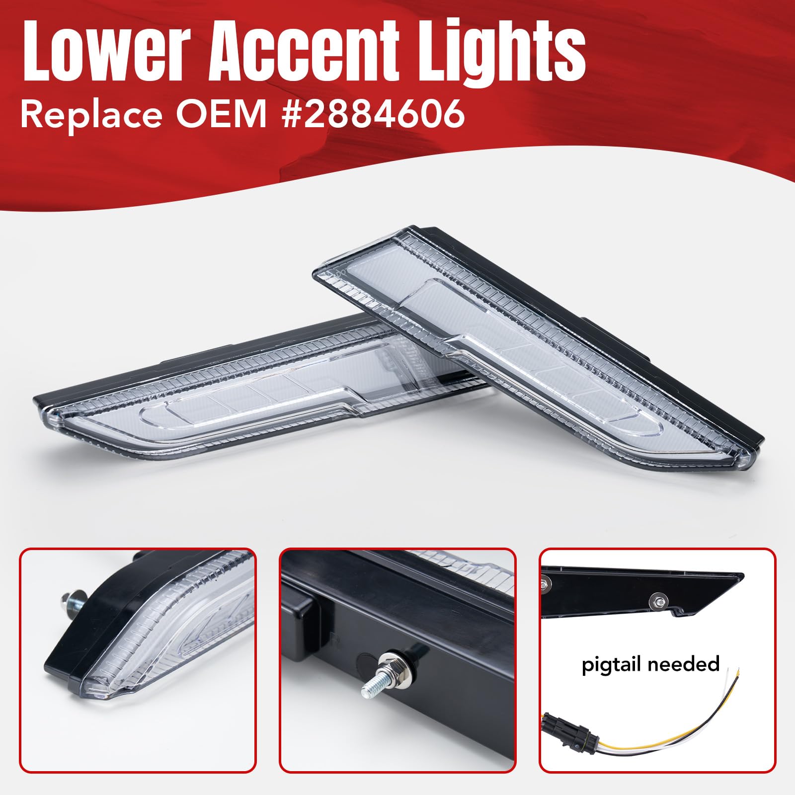 hakkacandyland　0527 HAKA TOUGH Front Lower LED Accent Panel Kit for Polaris